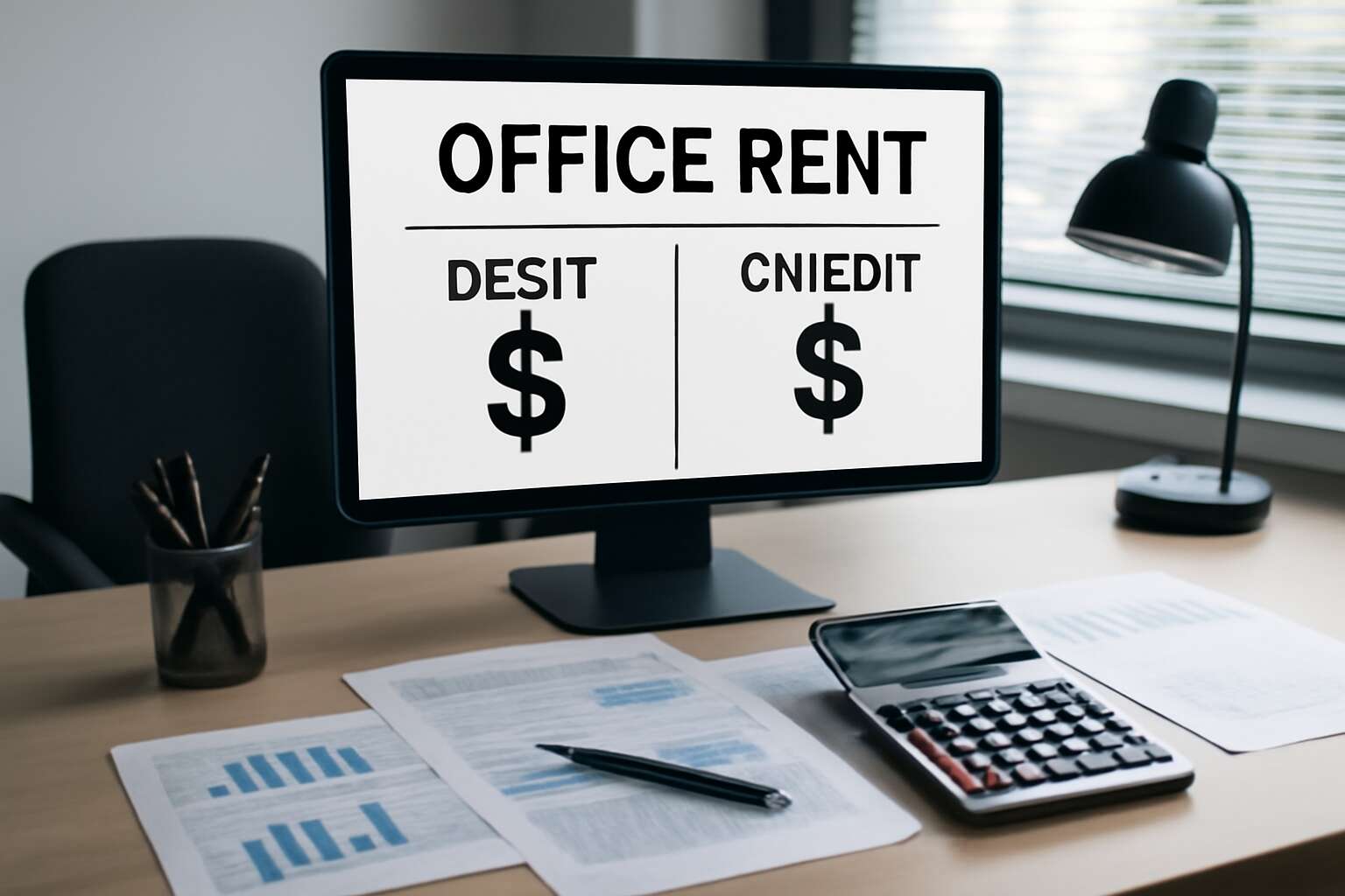 office rent debit or credit